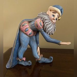 Handmade ceramic vintage figurine, court jester